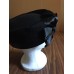 BOLLMAN 's Vtg 100% Wool Doeskin Felt Importina Hat Black Bow Rhinestones  eb-31925880